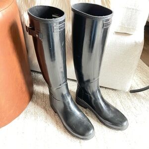 Hunter Original Refined Gloss Tall Rain Boots Waterproof Sz 9